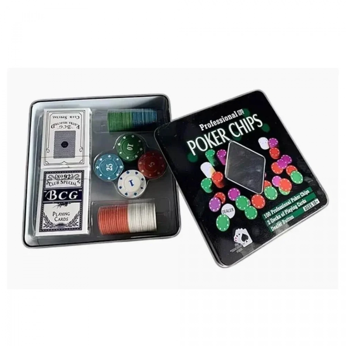 Σετ 100 Μάρκες Poker 50mm / 4gr σε Μεταλλικό Κουτί με 2 Τράπουλες - Photo6