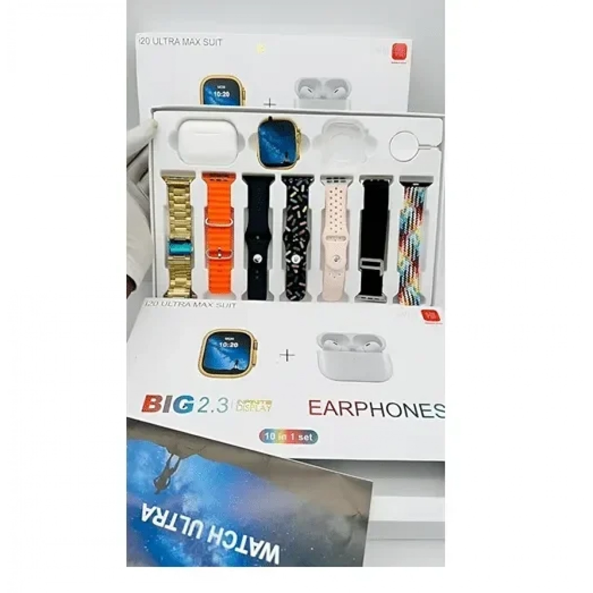 Smartwatch με ακουστικά και 7 διακοσμητικά λουριά 10+1 i20 Ultra Max Suit - Image 2