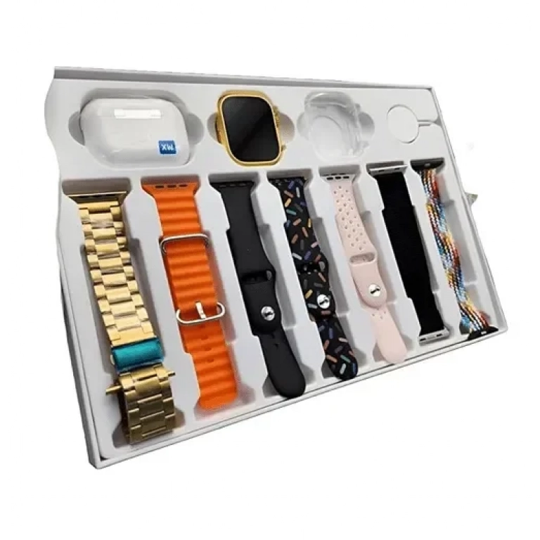 Smartwatch με ακουστικά και 7 διακοσμητικά λουριά 10+1 i20 Ultra Max Suit