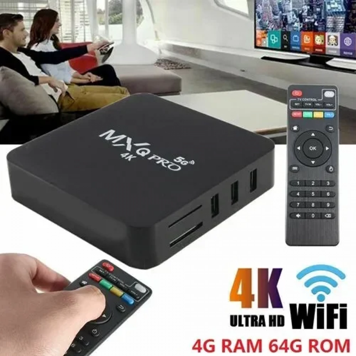 TV BOX 4K με Wifi 4G, αποθηκευτικό χώρο 64GB και με λειτουργικό Android Andowl Q-A400 - Image 2