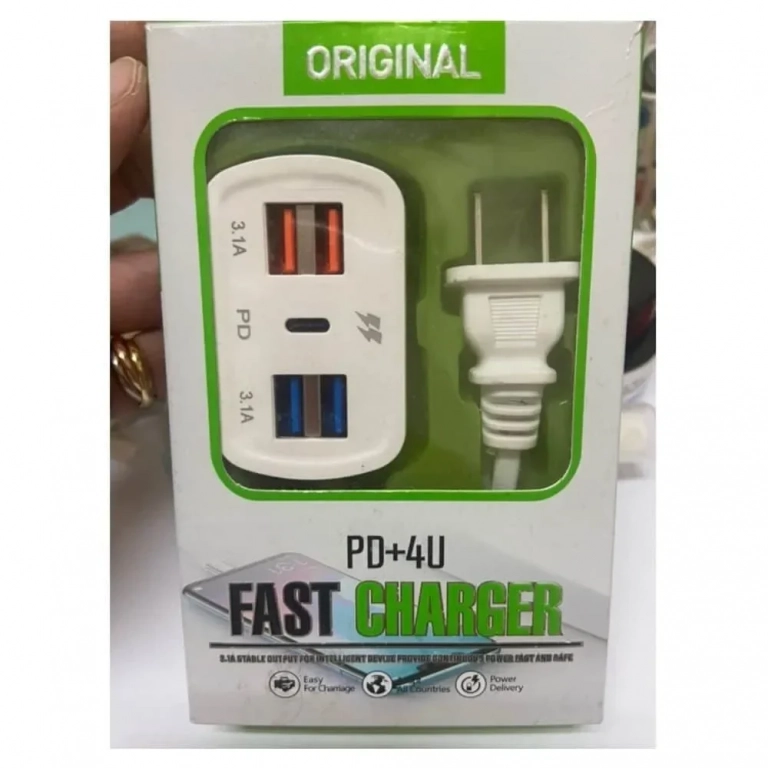 Universal Φορτιστής για Γρήγορη Φόρτιση με 4 Θύρες USB + USB-C - Photo1