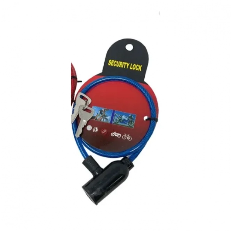 Κλειδαριά Μηχανής Ποδηλάτου Κουλούρα με Κλειδί Μαύρο Μπλε