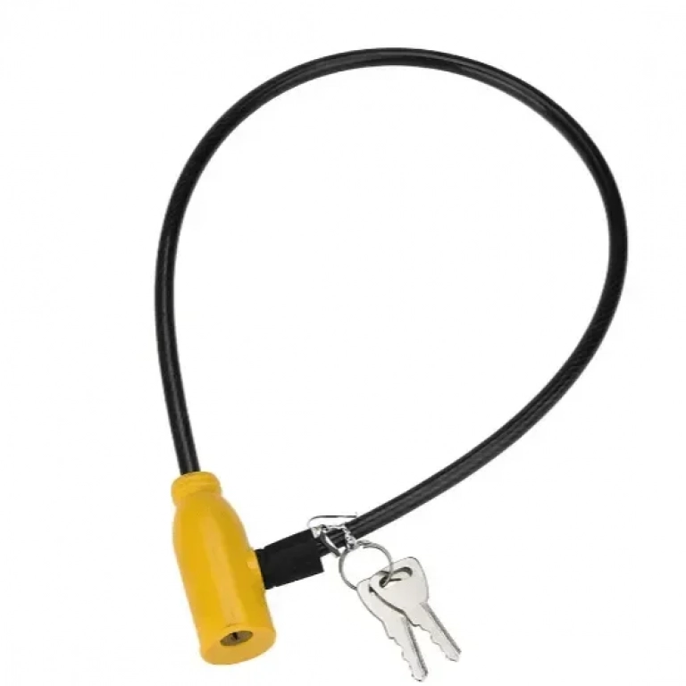 Κλειδαριά Μηχανής Ποδηλάτου Κουλούρα με Κλειδί Κίτρινο Μαύρο