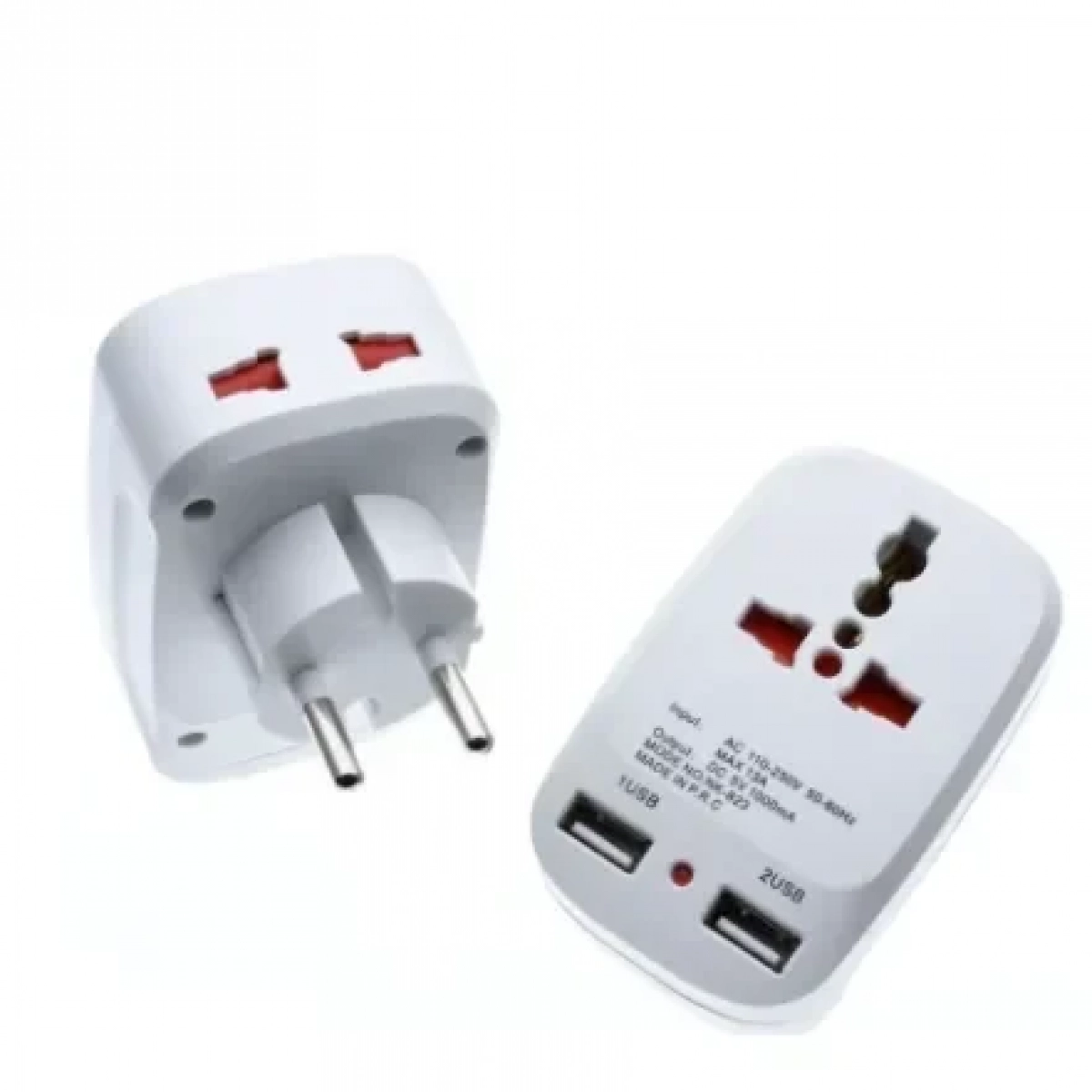 Universal Αντάπτορας Ταξιδιού με 2 θύρες USB