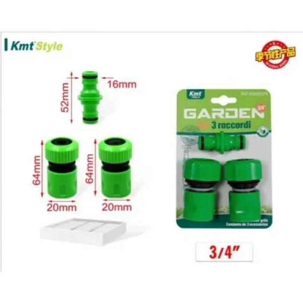 Σετ Ρακόρ Ποτίσματος 3/4" 3 Τεμάχια 8435340693797