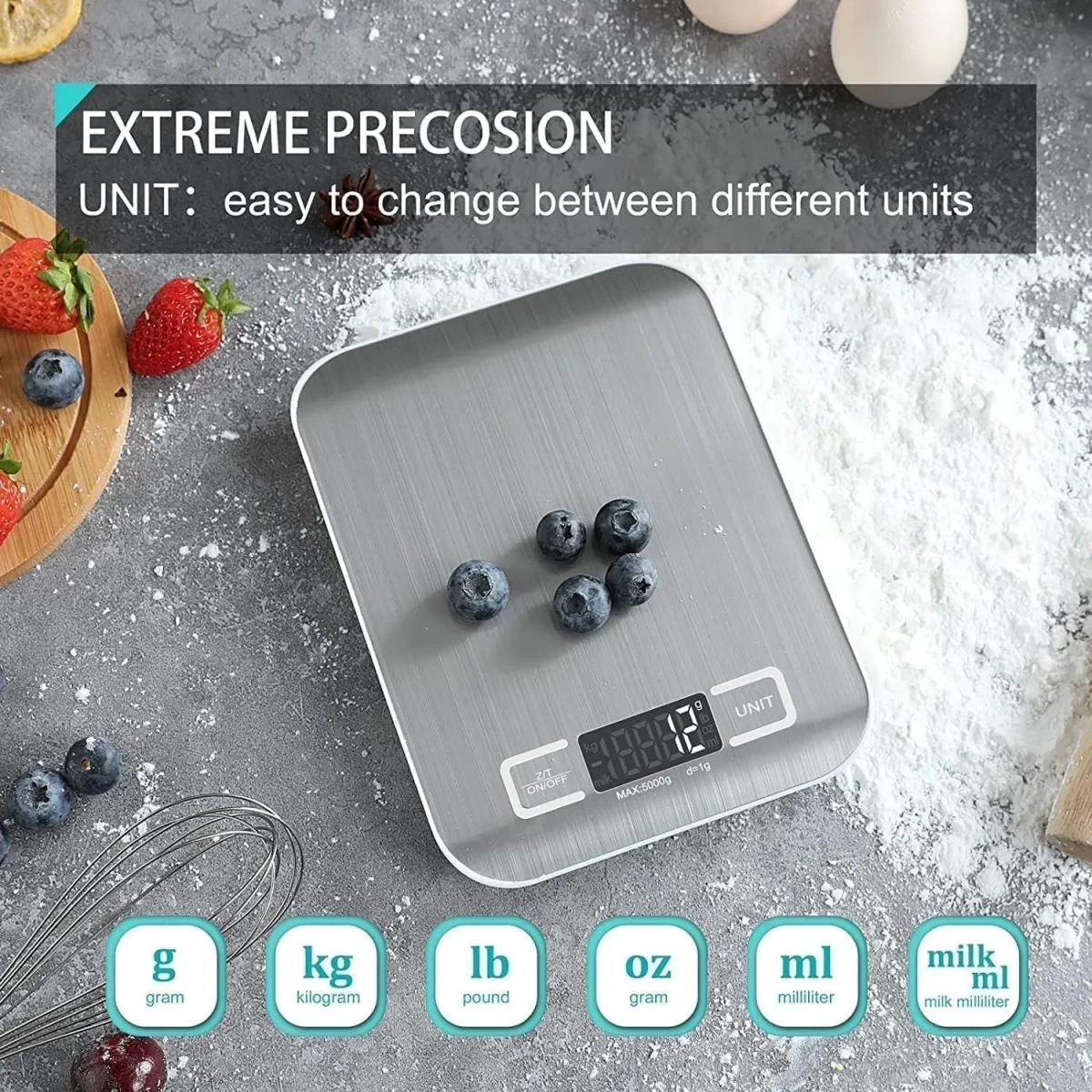 LCD Ηλεκτρονική Ζυγαριά Οικιακής Χρήσης 5Kg- 1g