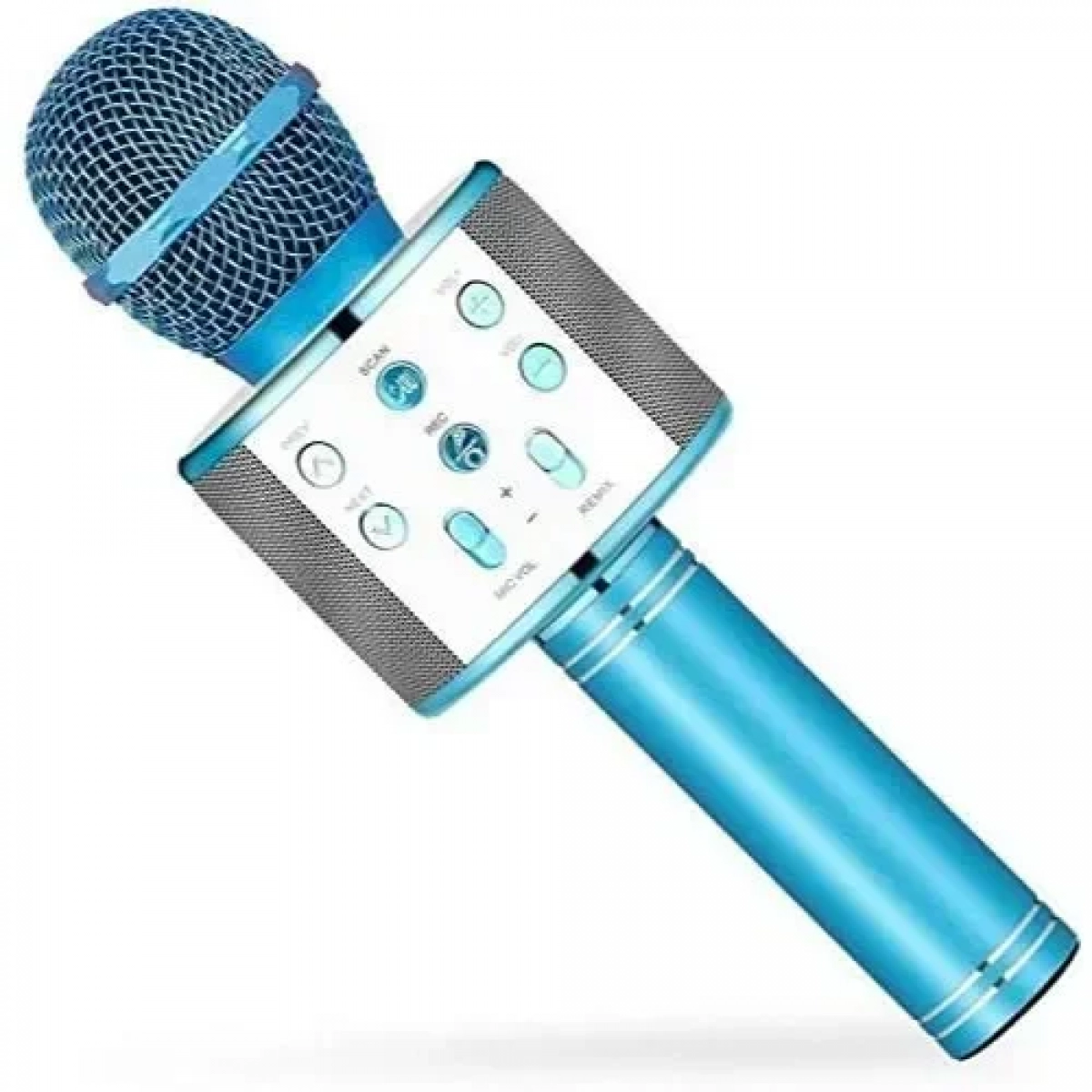 Ασύρματο μικρόφωνο Bluetooth με Ενσωματωμένο Ηχείο + Karaoke – WS858, σε μπλε χρώμα