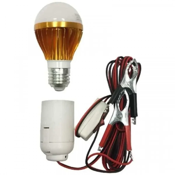 Λάμπα εργασίας LED 5W με τροφοδοσία μπαταρίας 12V και κροκοδειλάκια