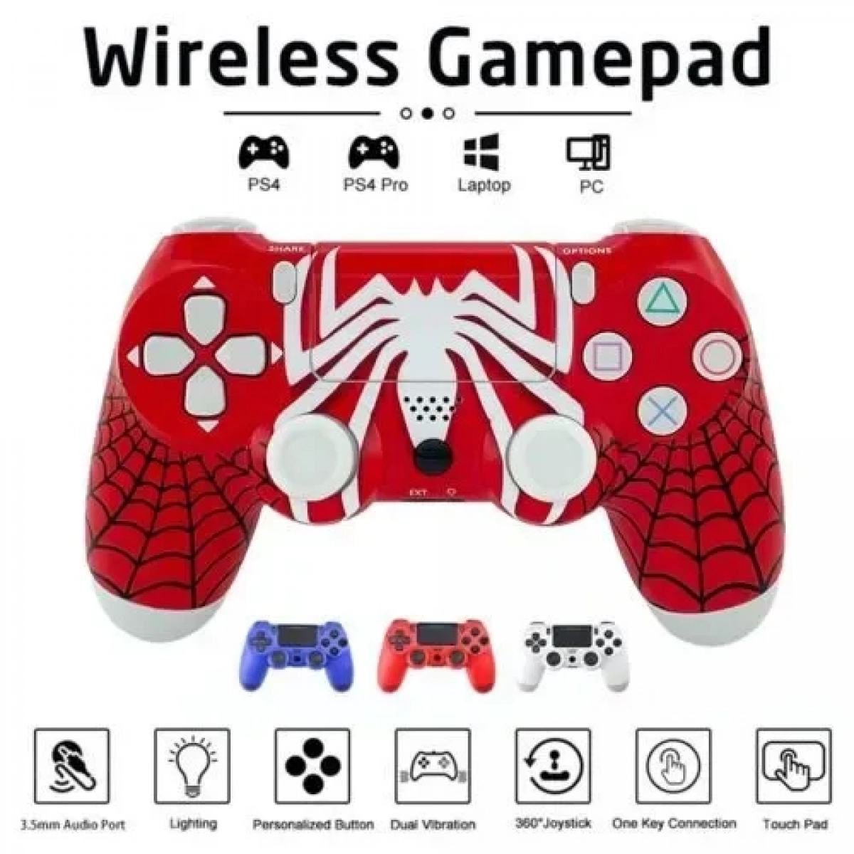 Doubleshock Spiderman Ασύρματο Gamepad για PS4