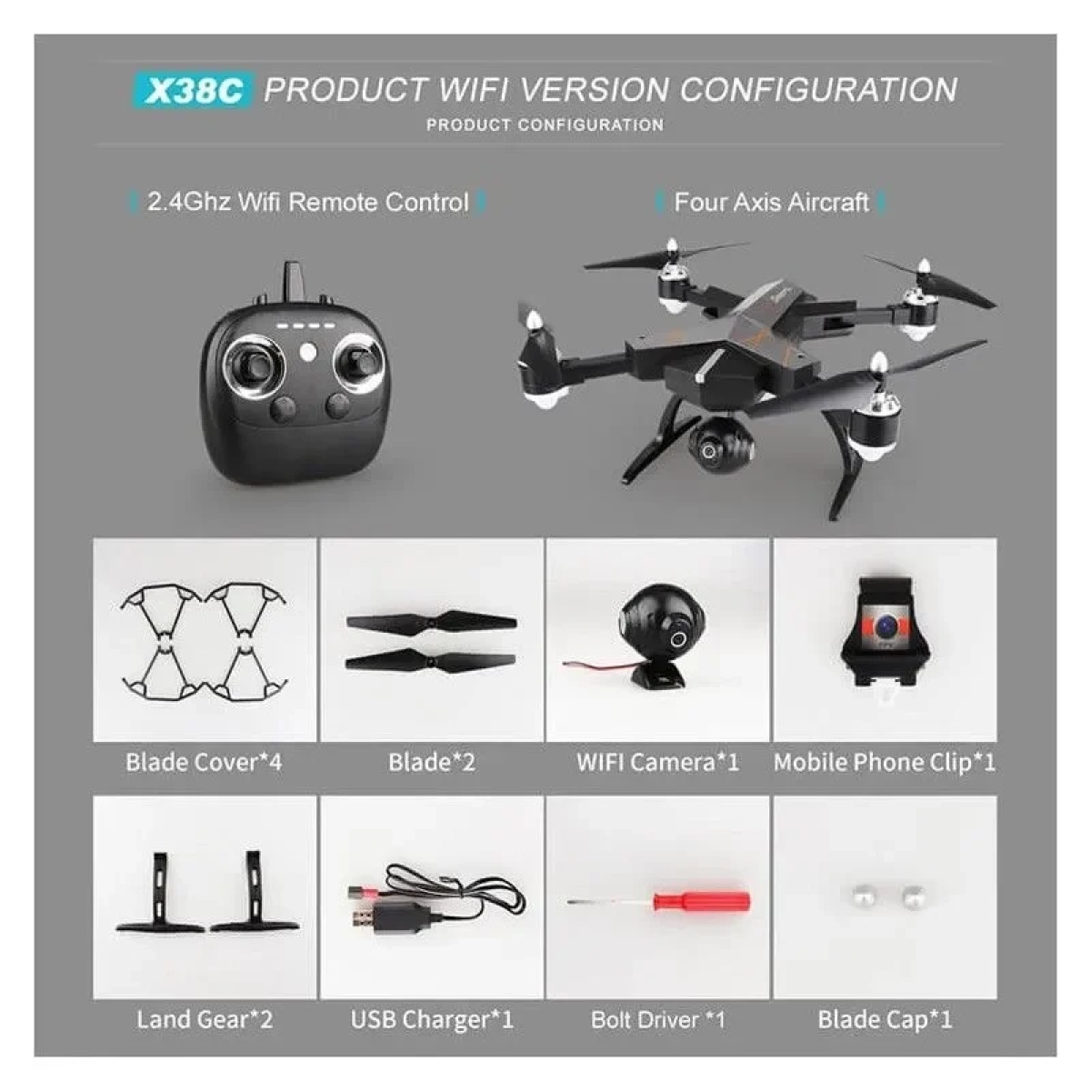 Smart X38C Drone FPV με Κάμερα 720p και Χειριστήριο, Συμβατό με Smartphone