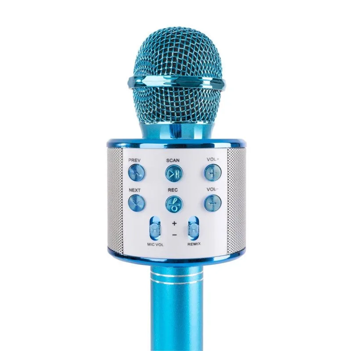 Ασύρματο μικρόφωνο Bluetooth με Ενσωματωμένο Ηχείο + Karaoke – WS858, σε μπλε χρώμα