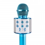 Ασύρματο μικρόφωνο Bluetooth με Ενσωματωμένο Ηχείο + Karaoke – WS858, σε μπλε χρώμα