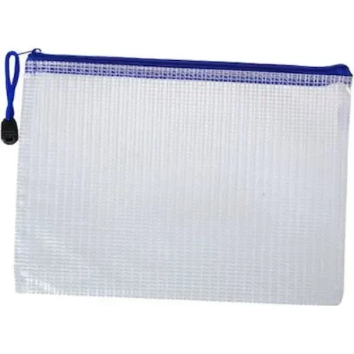 Φάκελος Διαφανής με Φερμουάρ Β5 28x21cm Μπλε Stelan 999078