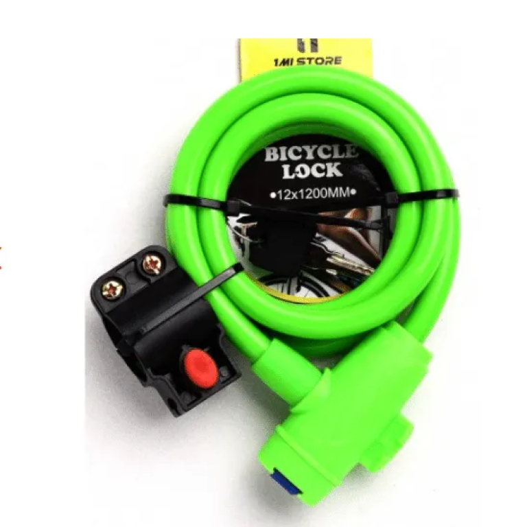 Κλειδαριά Ποδηλάτου Κουλούρα με Κλειδί και Στήριγμα Πράσινο