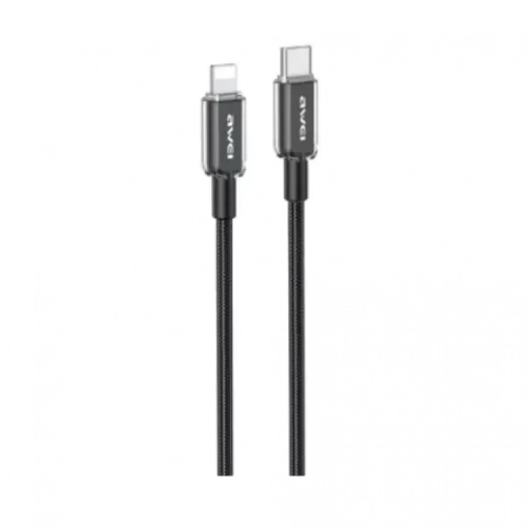 Awei CL-148L Καλώδιο Type-C σε Lightning Γρήγορη φόρτιση 30W - Μαύρο