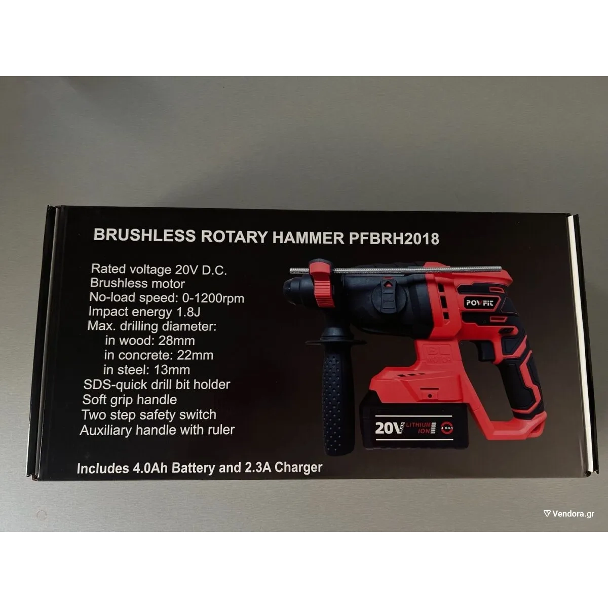 POWFIT Ασύρματο κρουστικό δράπανο brushless rotary hammer - Image 2