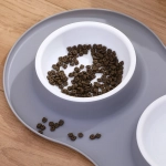 Πλαστικό Μπολ Φαγητού και Νερού 2 Θέσεων για Σκύλους και Γάτες - Γκρι