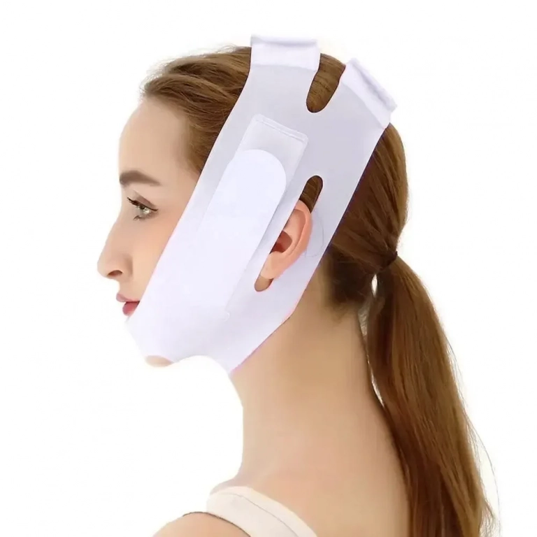 Μάσκα Σιλικόνης για Σύσφιξη και Ανόρθωση Προσώπου V face mask Λευκή