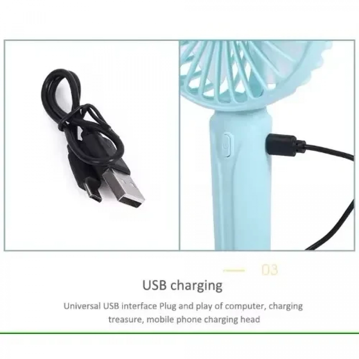 Φορητός Ανεμιστήρας Μίνι USB Επαναφορτιζόμενος Ροζ