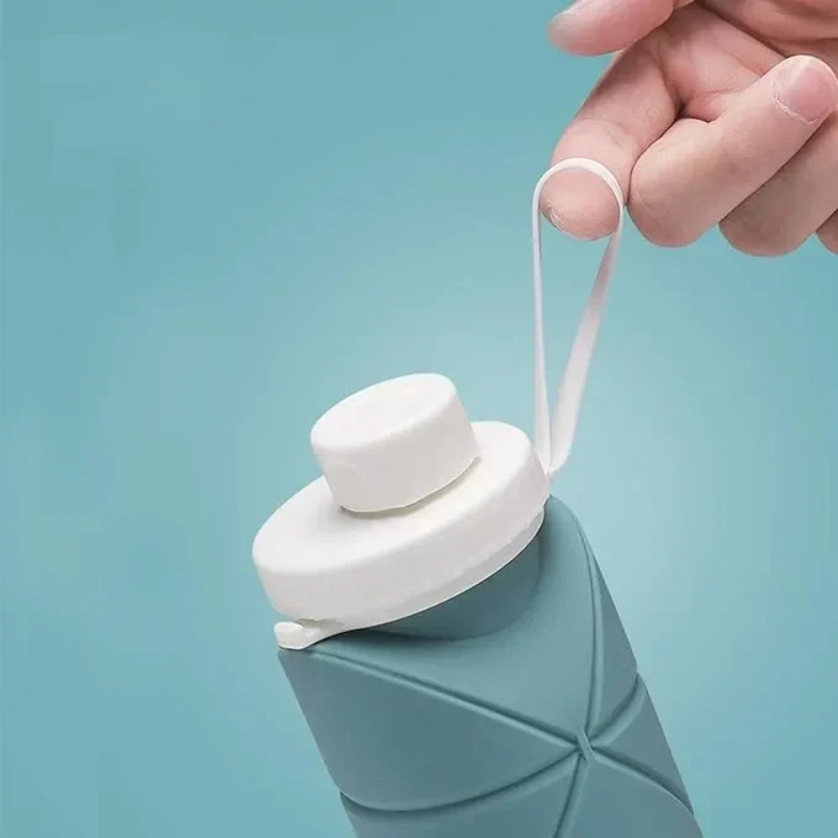 Πτυσσόμενο Μπουκάλι Νερού 600ml 7x24,5cm από Σιλικόνη - Πράσινο