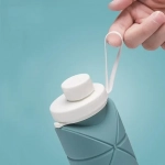 Πτυσσόμενο Μπουκάλι Νερού 600ml 7x24,5cm από Σιλικόνη - Πράσινο