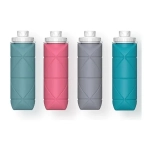 Πτυσσόμενο Μπουκάλι Νερού 600ml 7x24,5cm από Σιλικόνη - Πράσινο