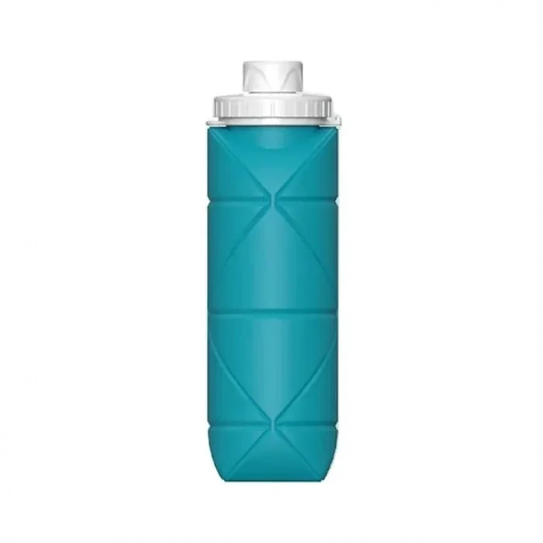 Πτυσσόμενο Μπουκάλι Νερού 600ml 7x24,5cm από Σιλικόνη - Σκούρο Πράσινο