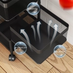 Τρόλει Κουζίνας Μεταλλικό 4 Θέσεων 27x27x78.5cm σε Μαύρο Χρώμα