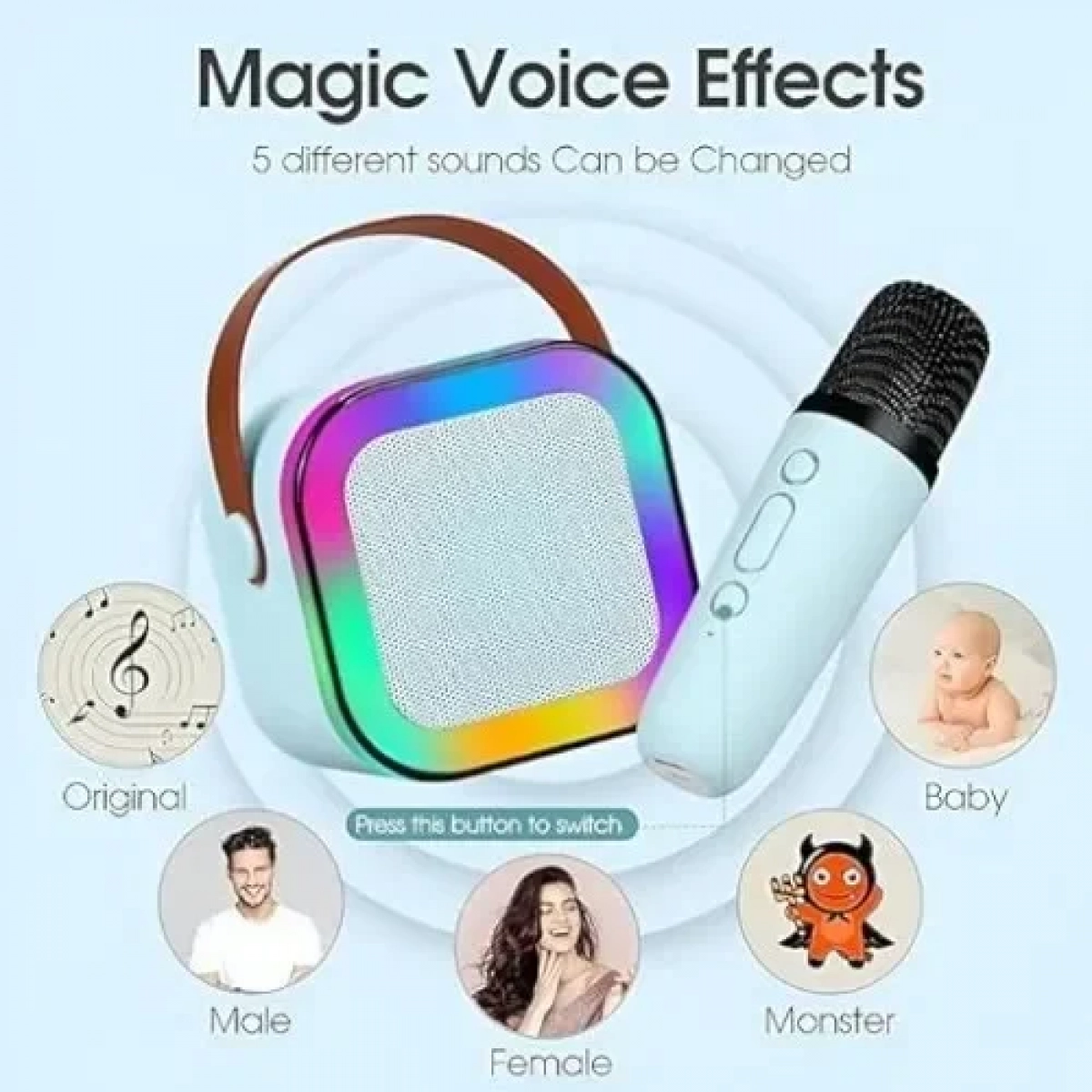 Ασύρματο Ηχείο Bluetooth με μικρόφωνο Karaoke K12 Μπλε