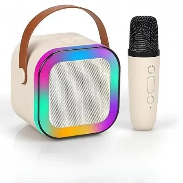 Ασύρματο Ηχείο Bluetooth με μικρόφωνο Karaoke K12 Μπεζ
