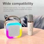 Ασύρματο Ηχείο Bluetooth με μικρόφωνο Karaoke K12 Μπεζ