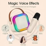 Ασύρματο Ηχείο Bluetooth με μικρόφωνο Karaoke K12 Μπεζ