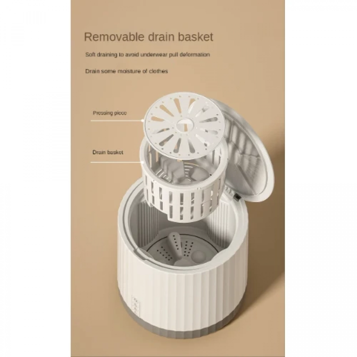Φορητό πλυντήριο ρούχων - Mini Washing Machine XM004 ροζ