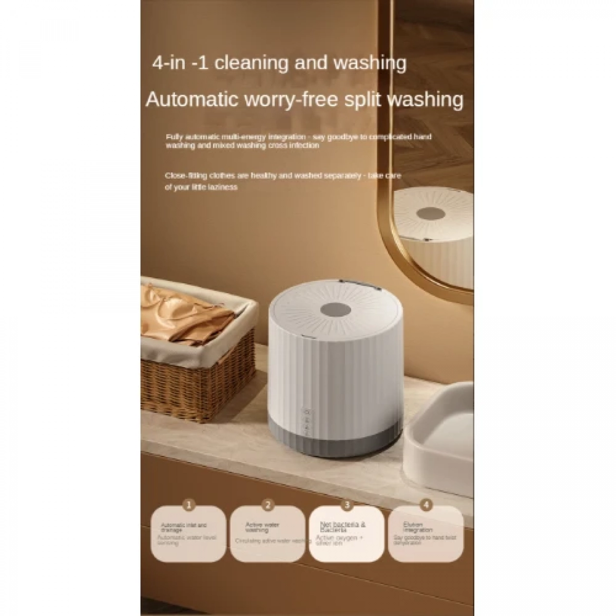 Φορητό πλυντήριο ρούχων - Mini Washing Machine XM004 ροζ