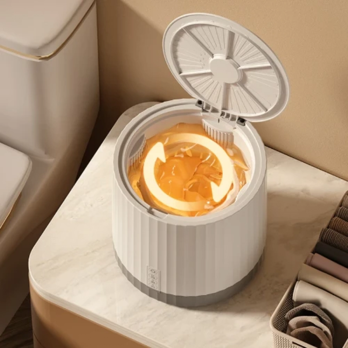Φορητό πλυντήριο ρούχων - Mini Washing Machine XM004 ροζ