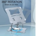Περιστρεφόμενη Βάση για Tablet 360° Ρυθμιζόμενη Αναδιπλούμενη - Ασημί