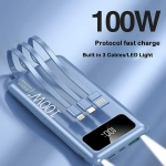 Power Bank 100w 20000mah Super Fast Charger με ενσωματωμένο καλώδιο TM-A109 Μπλε