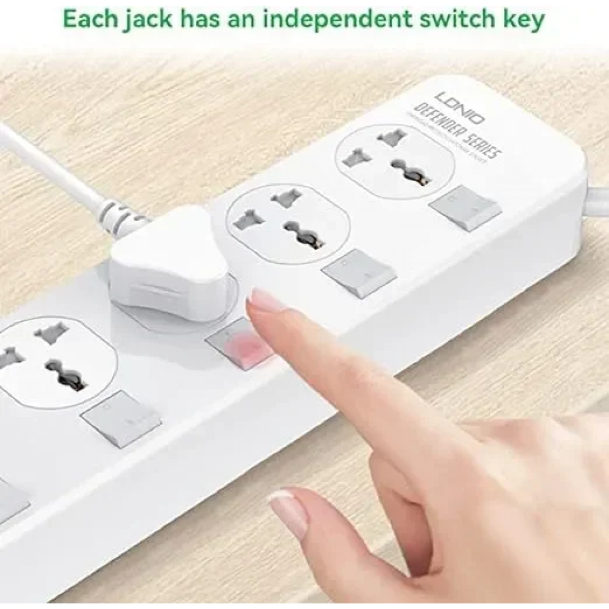LDNIO Πολύπριζο με 4 Υποδοχές & 4 Θύρες USB AUTO-ID 2500W