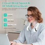 Σπαστός Αθόρυβος Ανεμιστήρας Λαιμού 5000 mAh με 3 ταχύτητες - Λευκό
