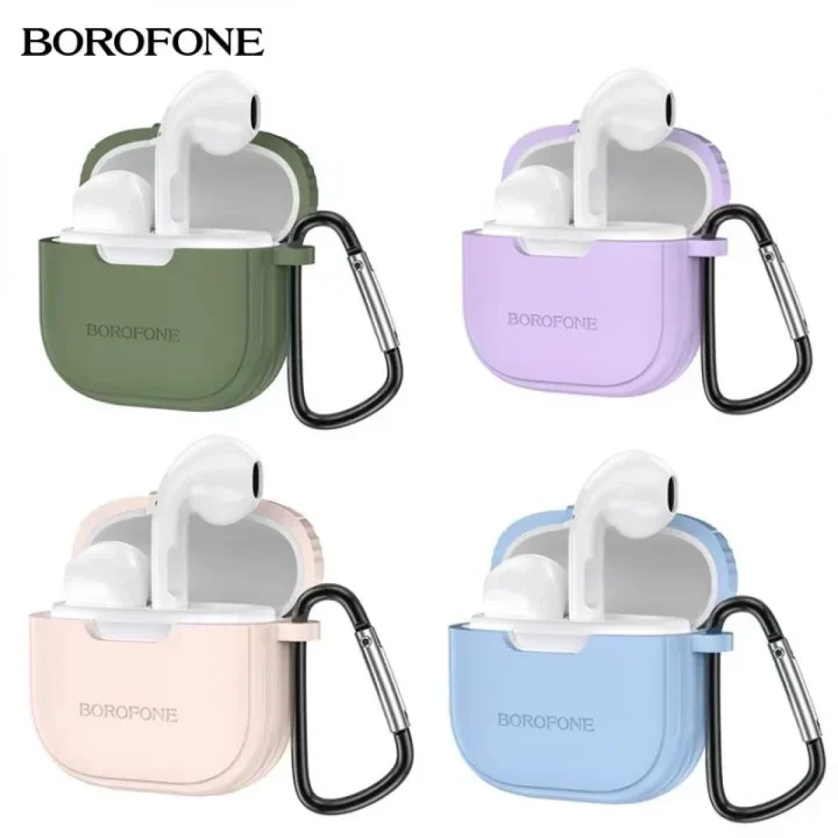 Borofone BW29 In-ear Bluetooth Handsfree Ακουστικά Με Θήκη Φόρτισης - Χακί