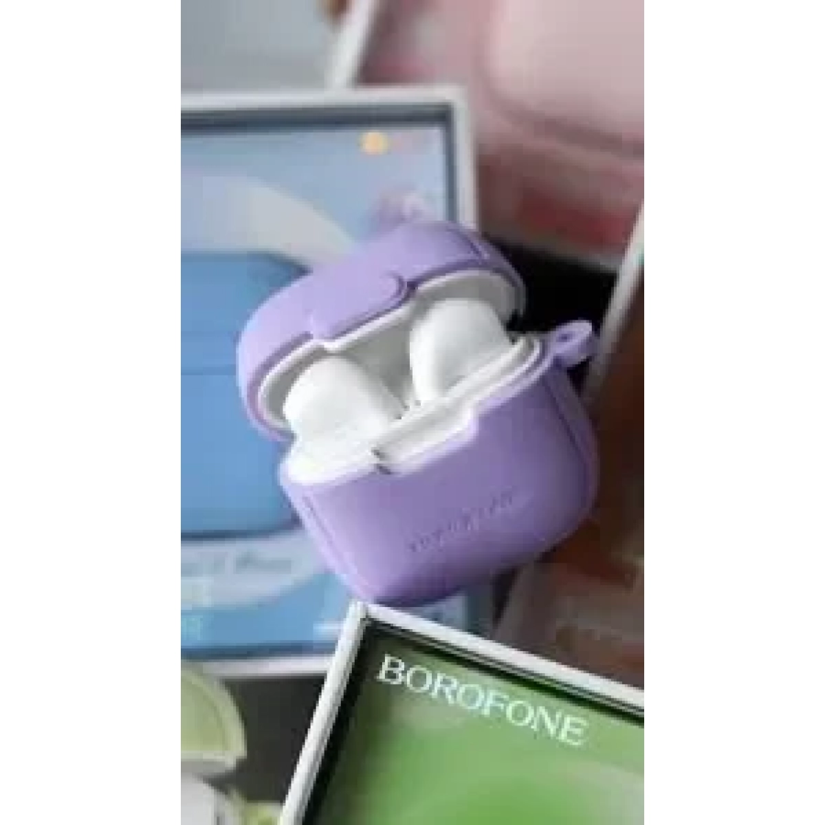Borofone BW29 In-ear Bluetooth Handsfree Ακουστικά Με Θήκη Φόρτισης - Μωβ