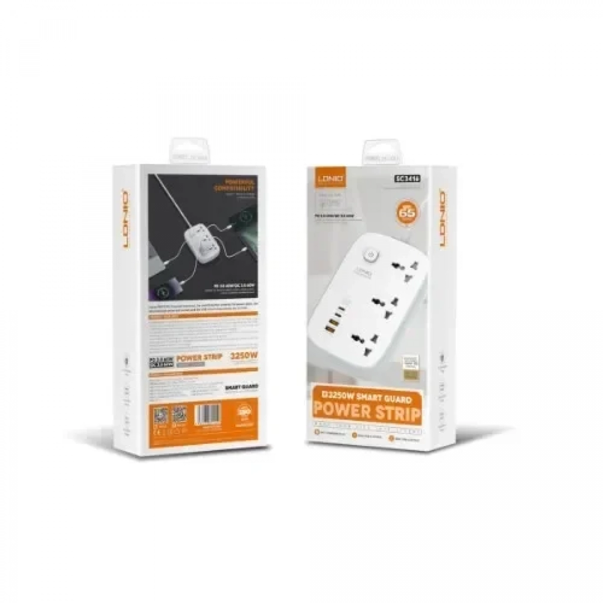 Ldnio SC3416 Πολύπριζο 3 Θέσεων με 4 θέσεις USB και Καλώδιο 2m - Λευκό
