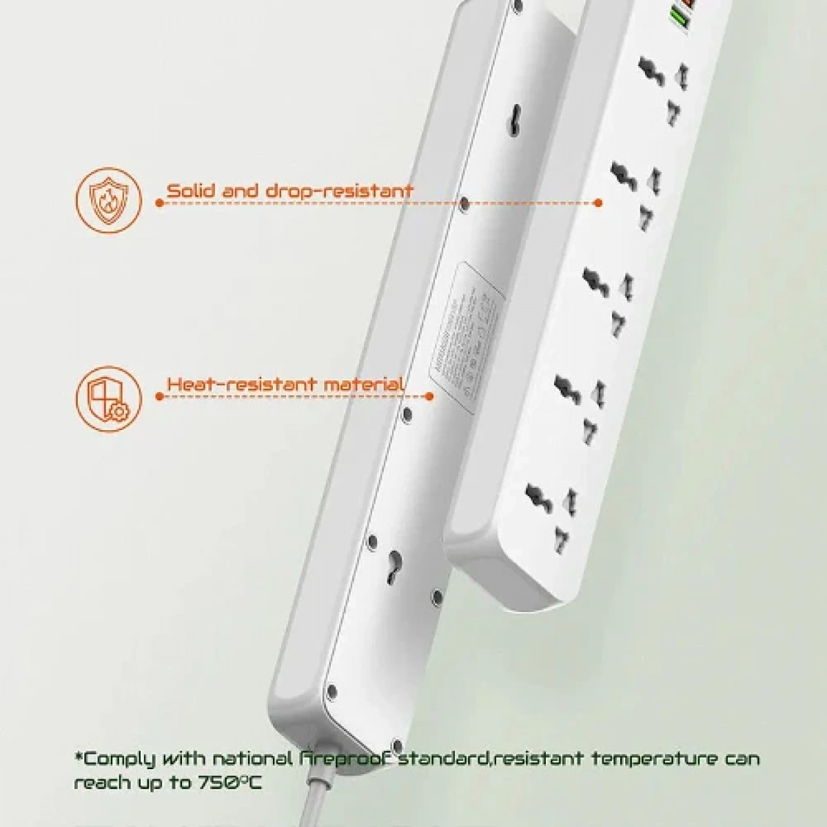 LDNIO SC5319 Πολύπριζο 2500W 5AC+2Α+1C Universal με Καλώδιο 2m - Λευκό