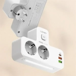 Φορτιστής USB PD 5 θυρών 20W με 2 εξόδους ΕΕ+2USB-A+USB-C PD QC3.0 γρήγορης φόρτισης & LED φως LDNIO SE2337