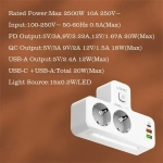 Φορτιστής USB PD 5 θυρών 20W με 2 εξόδους ΕΕ+2USB-A+USB-C PD QC3.0 γρήγορης φόρτισης & LED φως LDNIO SE2337