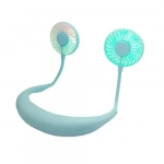Φορητός Περιστρεφόμενος Ανεμιστήρας Λαιμού 360 μοιρών με φώτα LED - Μπλε