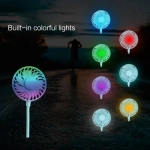 Φορητός Περιστρεφόμενος Ανεμιστήρας Λαιμού 360 μοιρών με φώτα LED - Μπλε