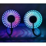 Φορητός Περιστρεφόμενος Ανεμιστήρας Λαιμού 360 μοιρών με φώτα LED - Μπλε