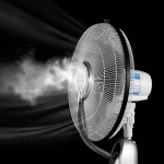 Ανεμιστήρας Επιδαπέδιος Υδρονέφωσης 75W με Τηλεχειριστήριο - Μαύρο