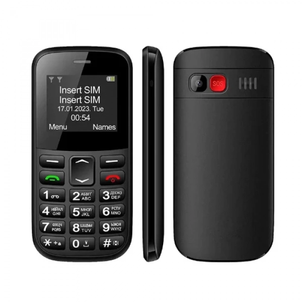 Κινητό Τηλέφωνο GSM Dual SIM με μεγάλο πληκτρολόγιο για ηλικιωμένους SOS Senior MXMID B210 Μαύρο